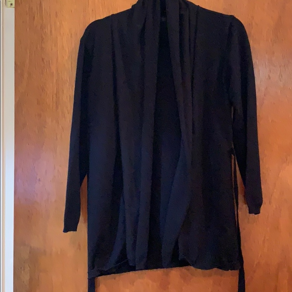 Zara Knit navy blue sweater with tie